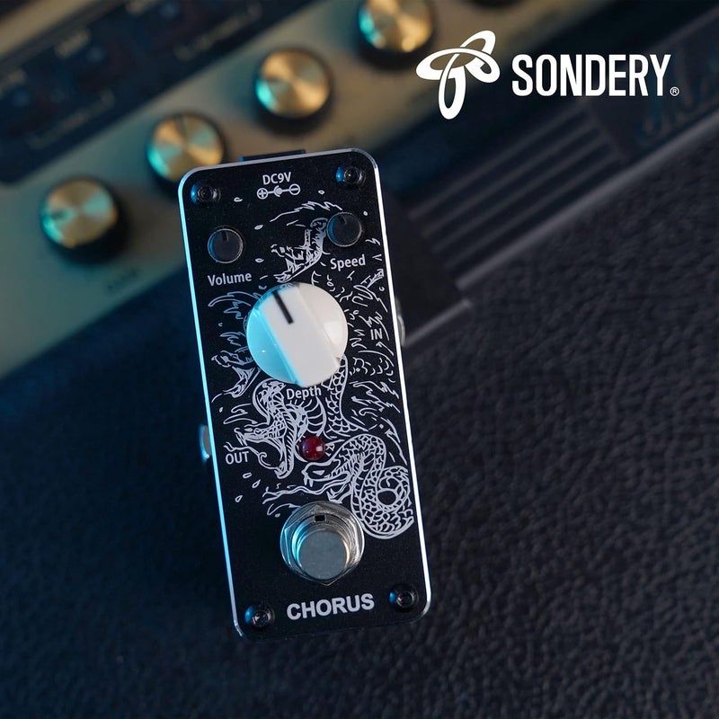 Sondery Chorus Pedal for Guitars, Mini Analogue Chorus Effect Pedal True Bypass, Art Series - Image 5